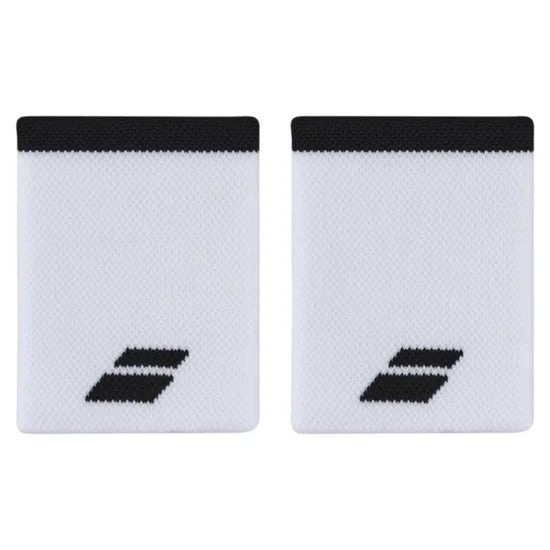 Muñequera Babolat Logo Jumbo Blanca/Negra 2 unidades