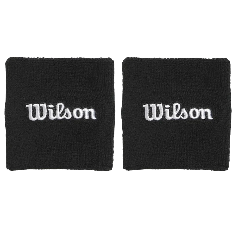 Muñequeras Wilson Negras 2 unidades