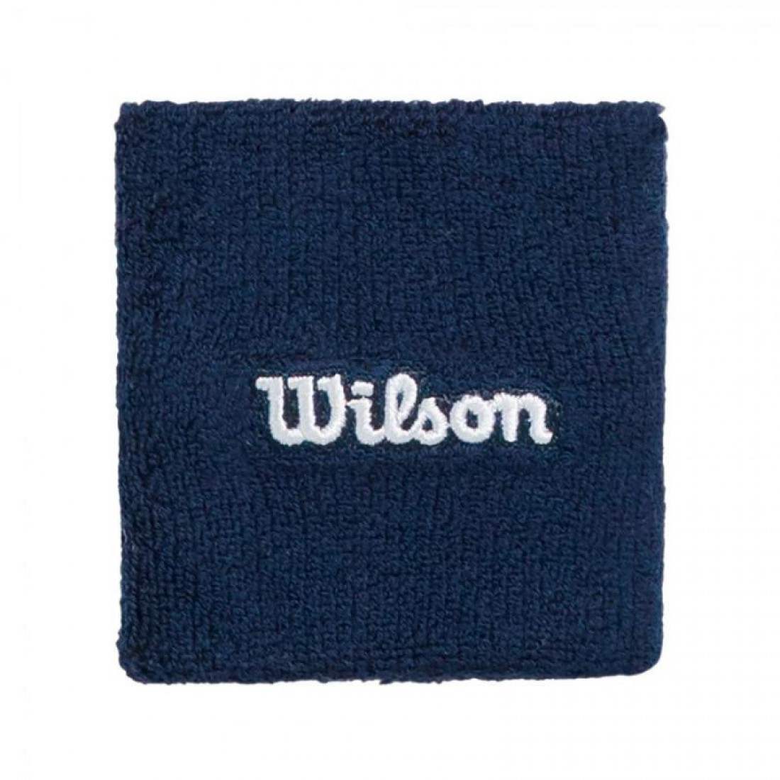 Muñequeras Wilson Wide Terry Blanco/Azul Marino 2 unidades