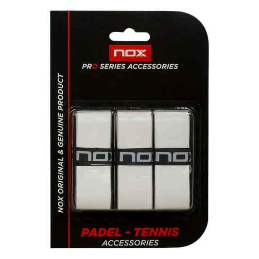 Pack 3 Overgrips Nox Pro Lisos Blancos