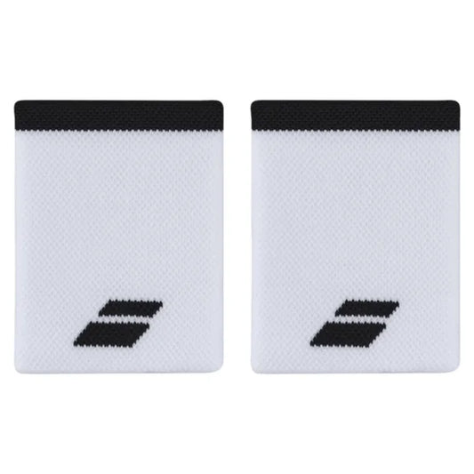 Muñequera Babolat Logo Jumbo Blanca/Negra 2 unidades