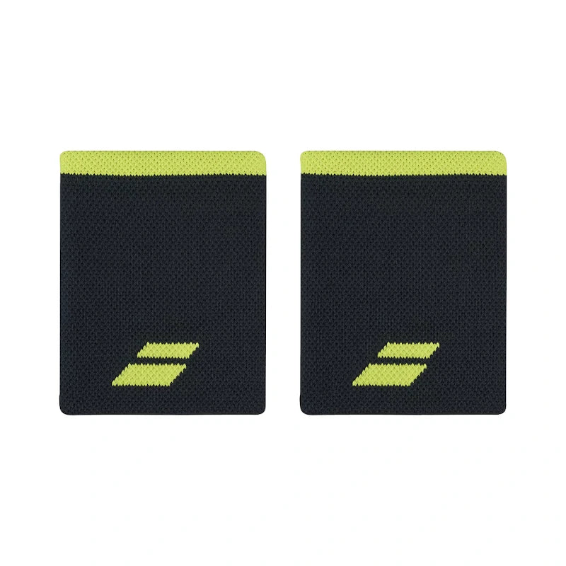 Muñequera Babolat Logo Jumbo Gris/Amarilla 2 unidades