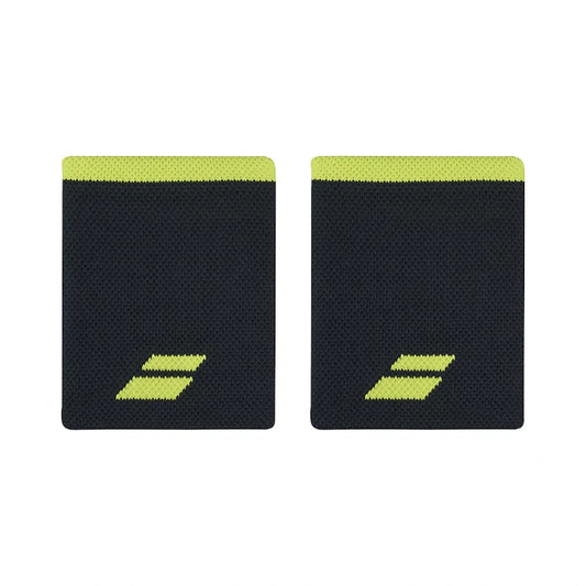 Muñequera Babolat Logo Jumbo Gris/Amarilla 2 unidades