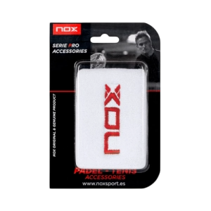 Muñequeras Nox Blanca/Logo Rojo 2 unidades