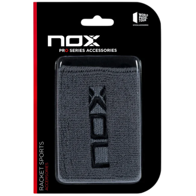 Muñequeras Nox Gris/Logo Negro 2 unidades