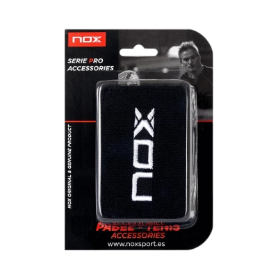 Muñequeras Nox Negro Logo Blanco 2 unidades