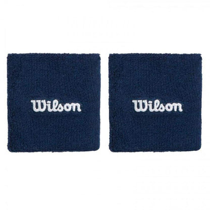 Muñequeras Wilson Wide Terry Blanco/Azul Marino 2 unidades