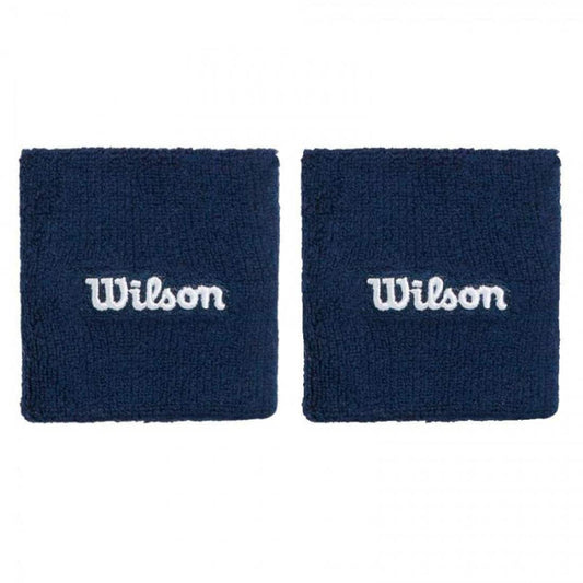 Muñequeras Wilson Wide Terry Blanco/Azul Marino 2 unidades