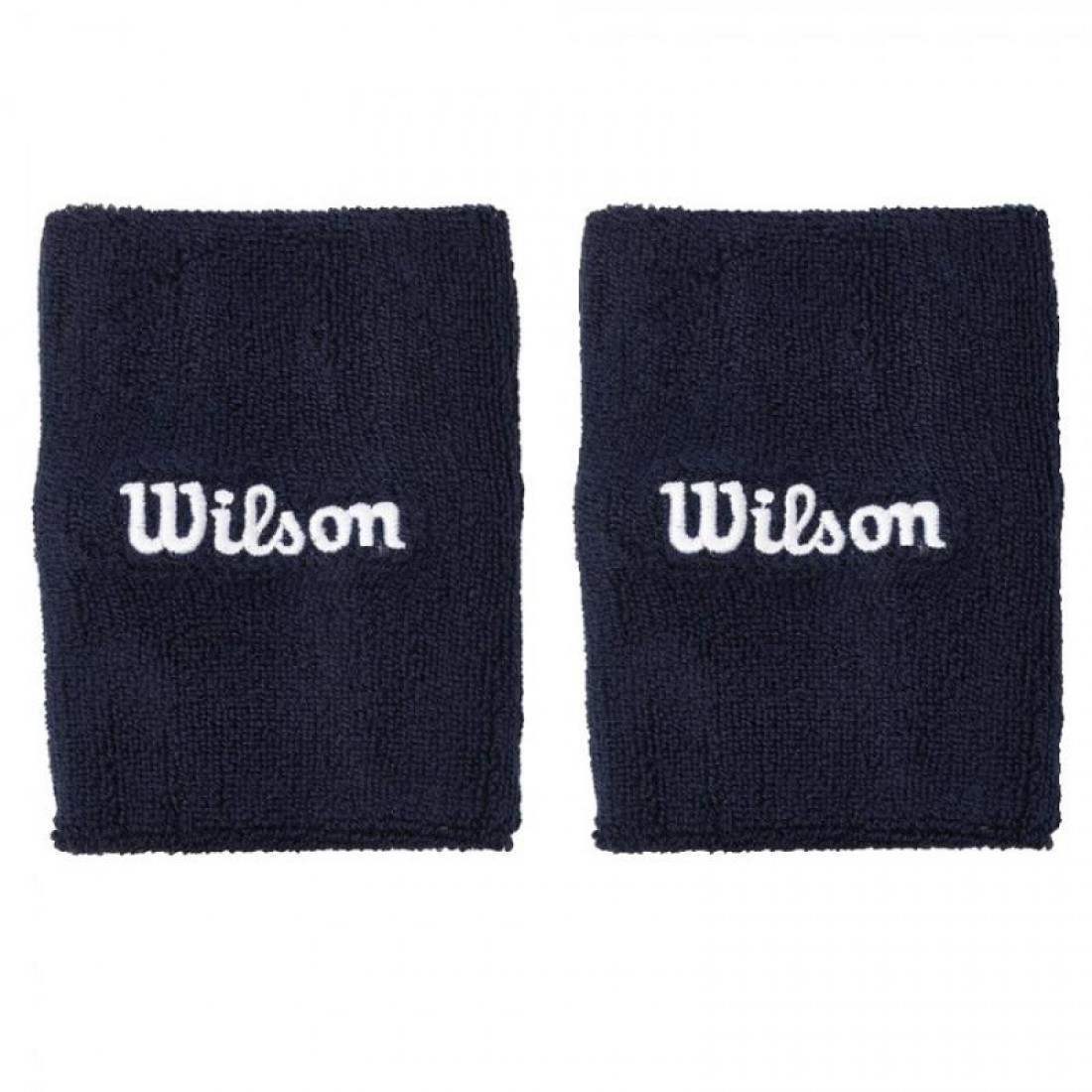 Muñequeras Wilson Wide Terry Azul Marino 2 unidades