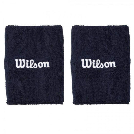 Muñequeras Wilson Wide Terry Azul Marino 2 unidades