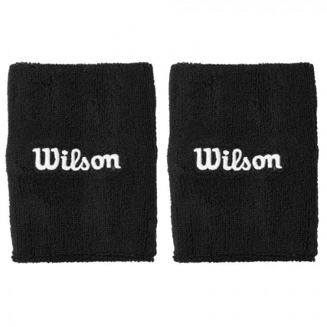 Muñequeras Wilson Wide Terry Negras 2 unidades